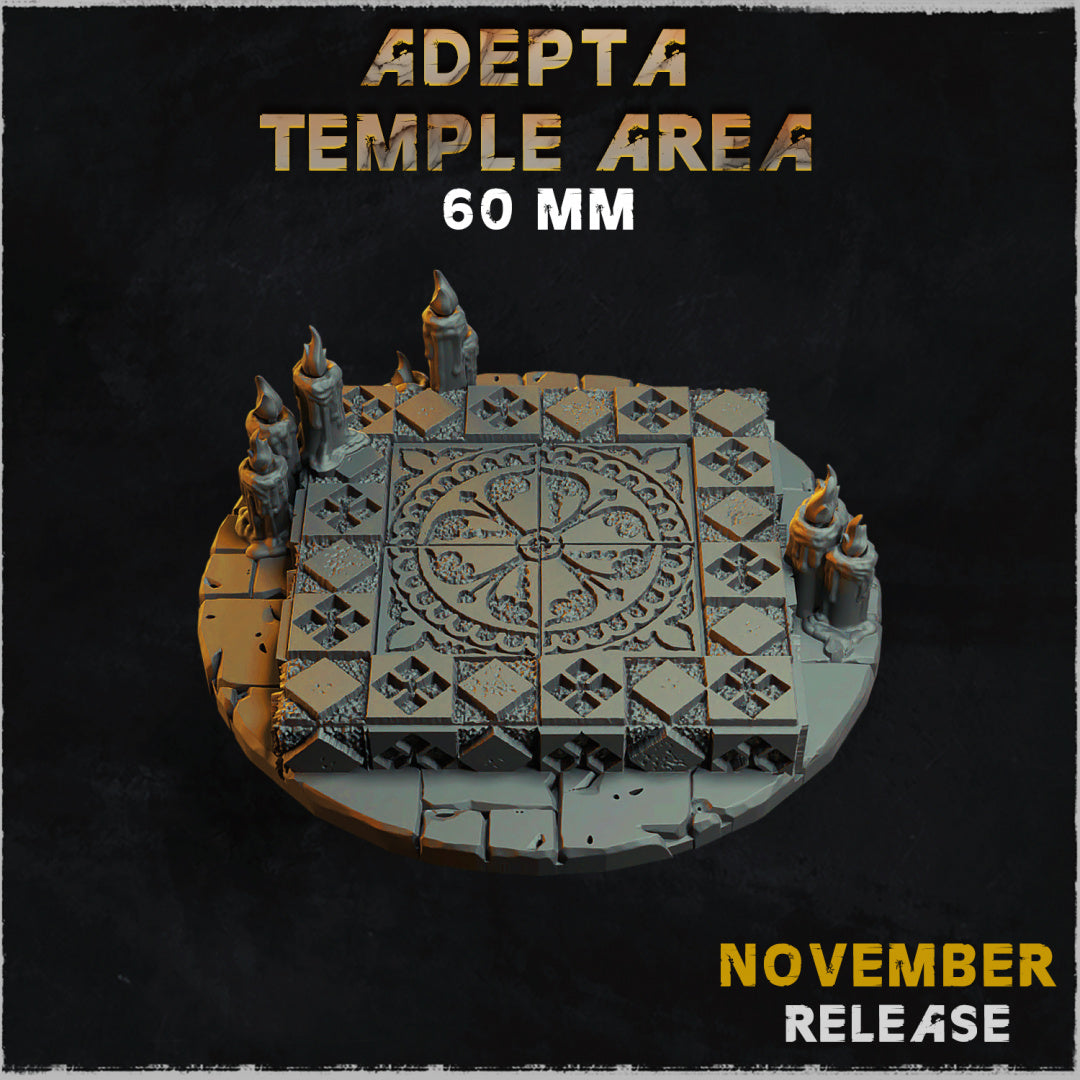 BASES - Adepta Temple Area - cathedral themed bases for wargames and tabletop eleven sizes available by zabavka workshop