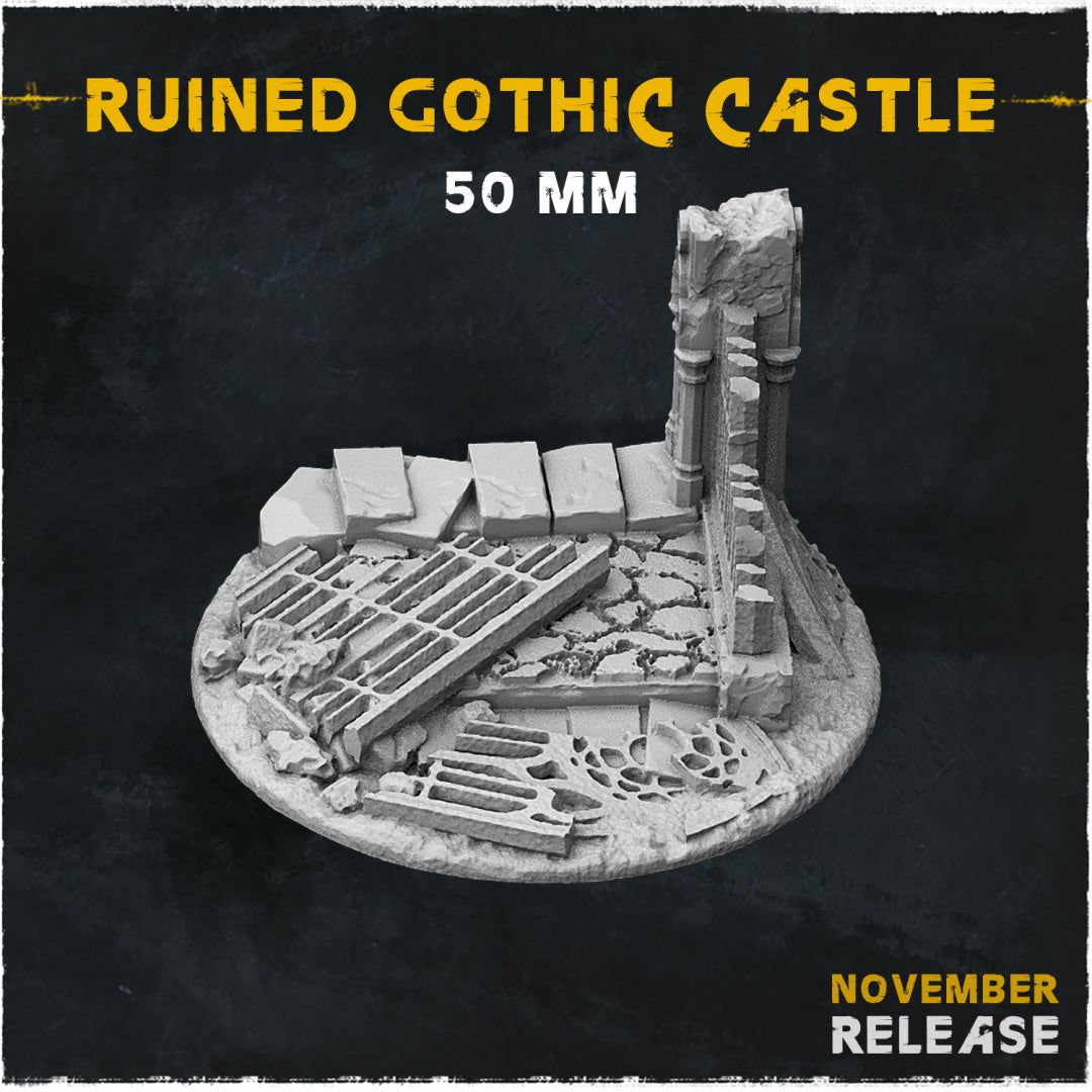 BASES - Ruined Gothic Castle themed Medieval ruins bases