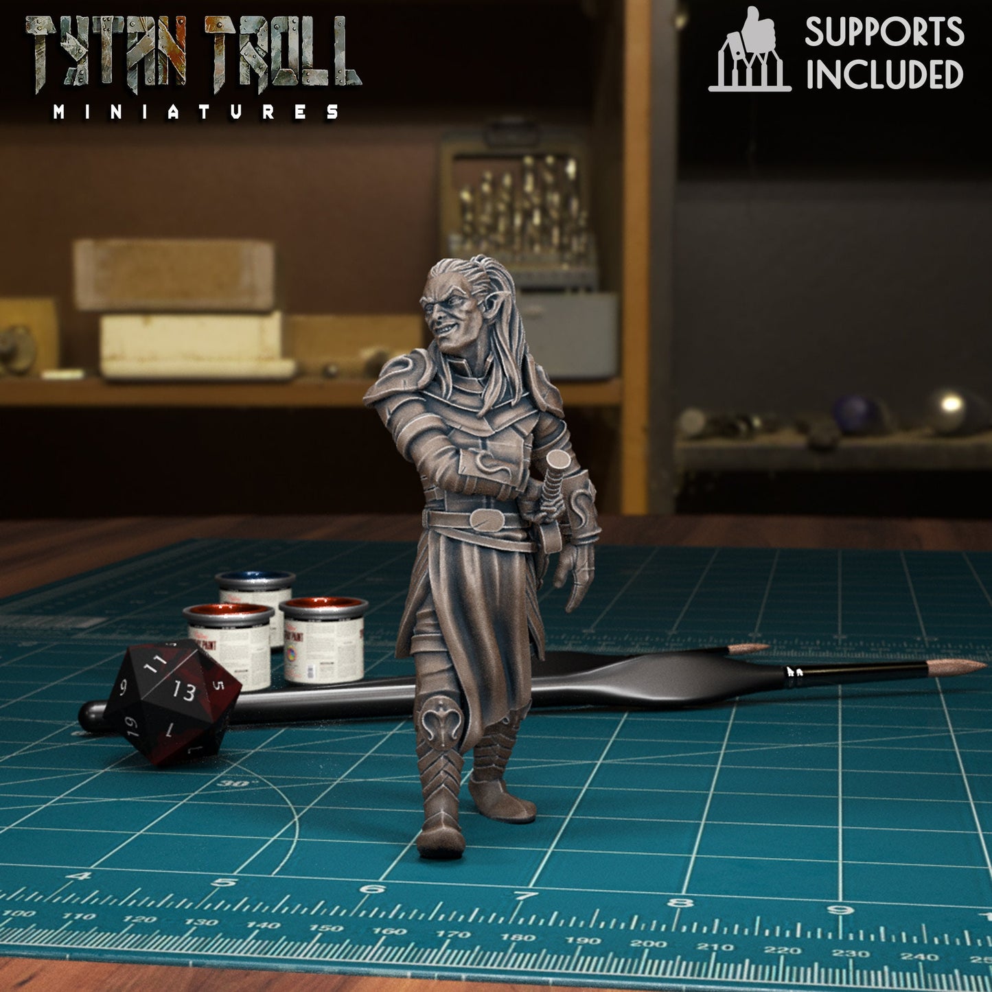 DnDCoS - Rahadin Dusk Elf Chamberlain NPC miniature