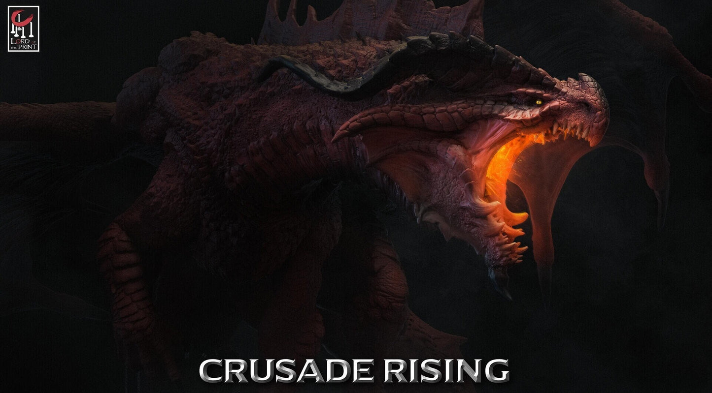 Unleash the power and presence of the Red Chromatic Dragon!
This roaring masterpiece, captures the essence of this iconic creature.
Wrapped around a 100mm base, it offers two captivating options: a rugged rock base or a scenic castle base.