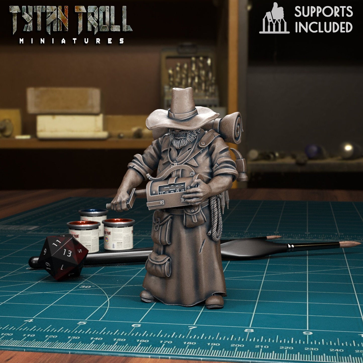 DnDCoS - Rictavio Old Bard Vampire Hunter NPC miniature