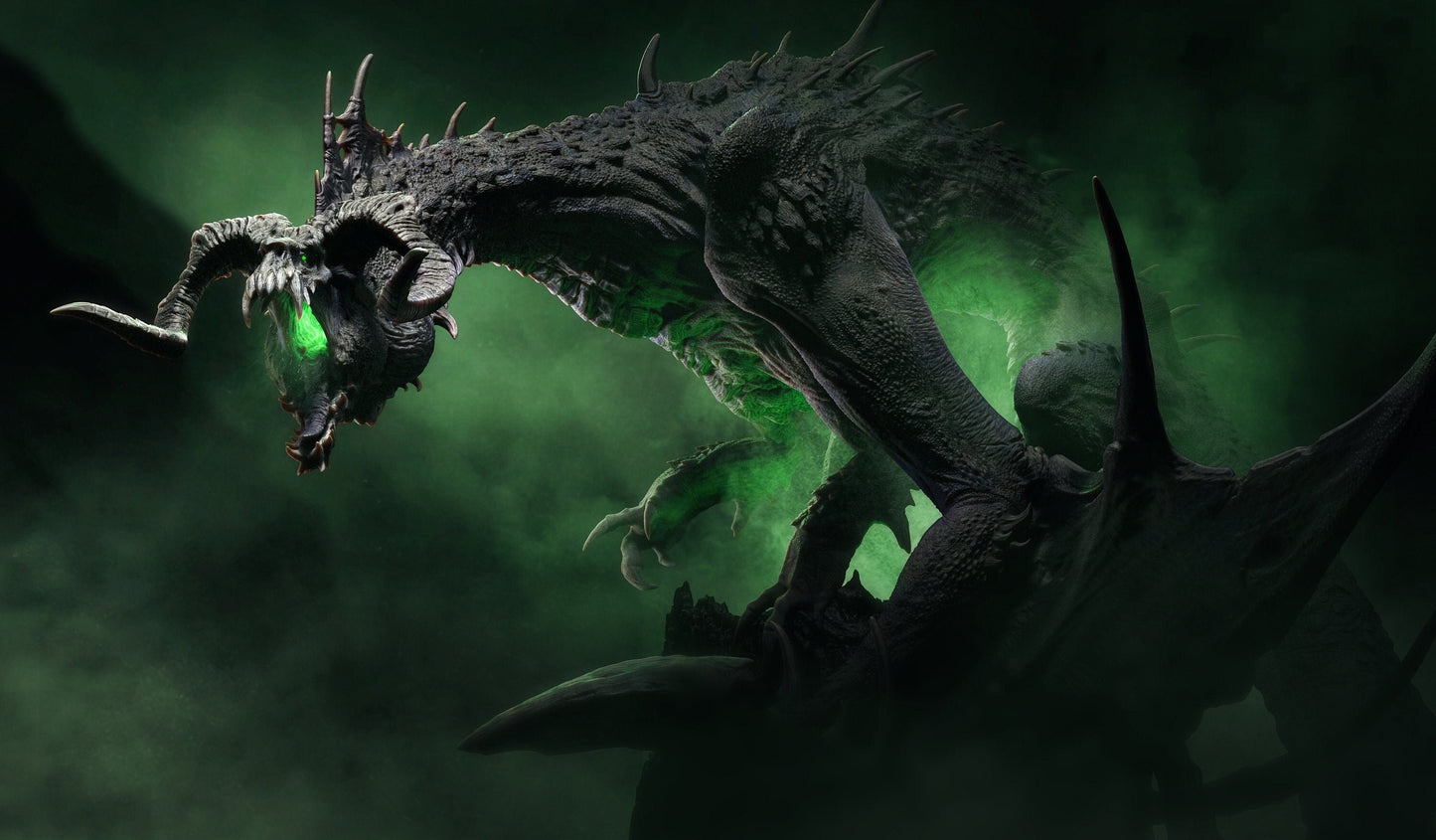 EPIC CREATURES - Legendary Ancient Black Chromatic Dragon for Dnd