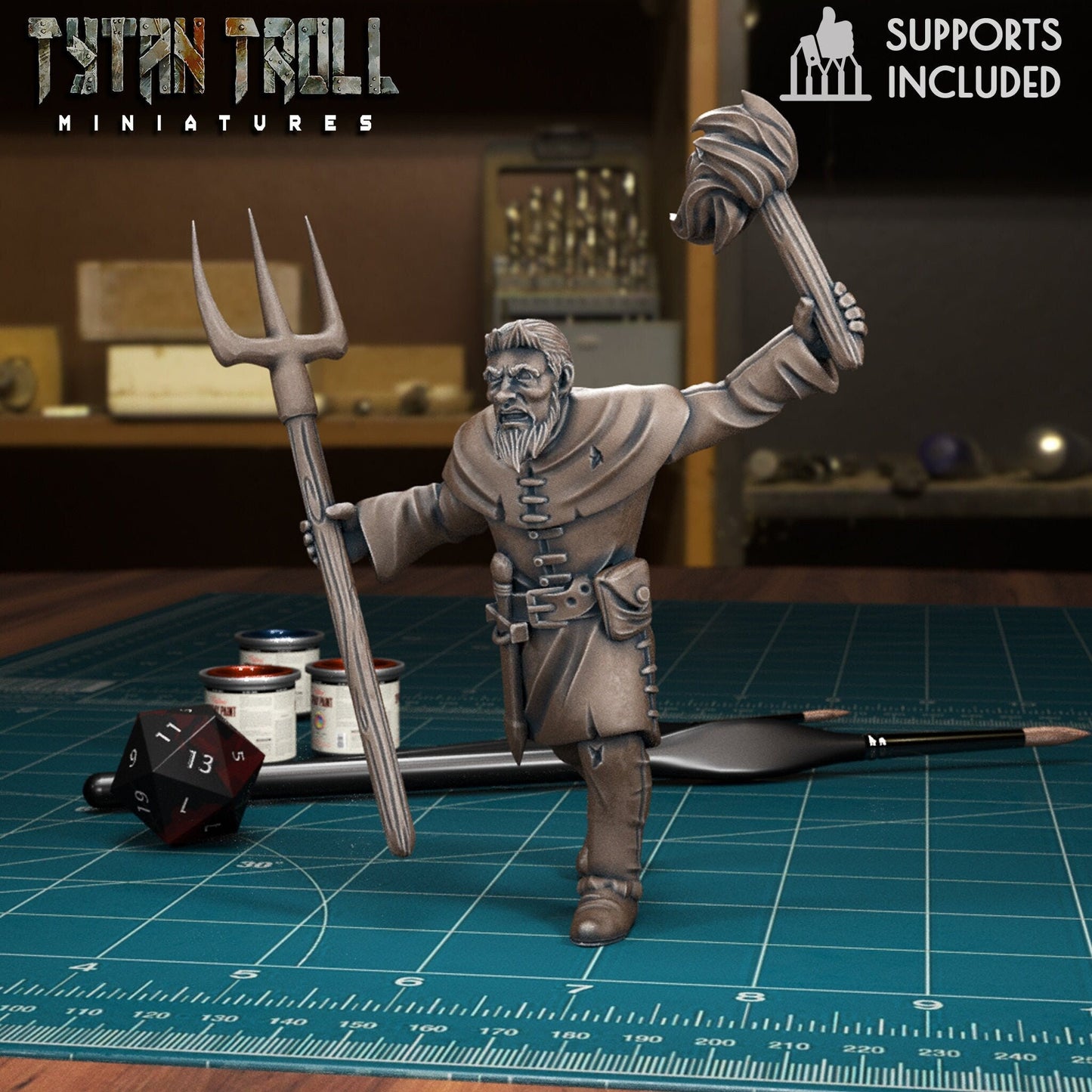 DnDCoS - Angry Mob Set of 16 Human NPCS miniature