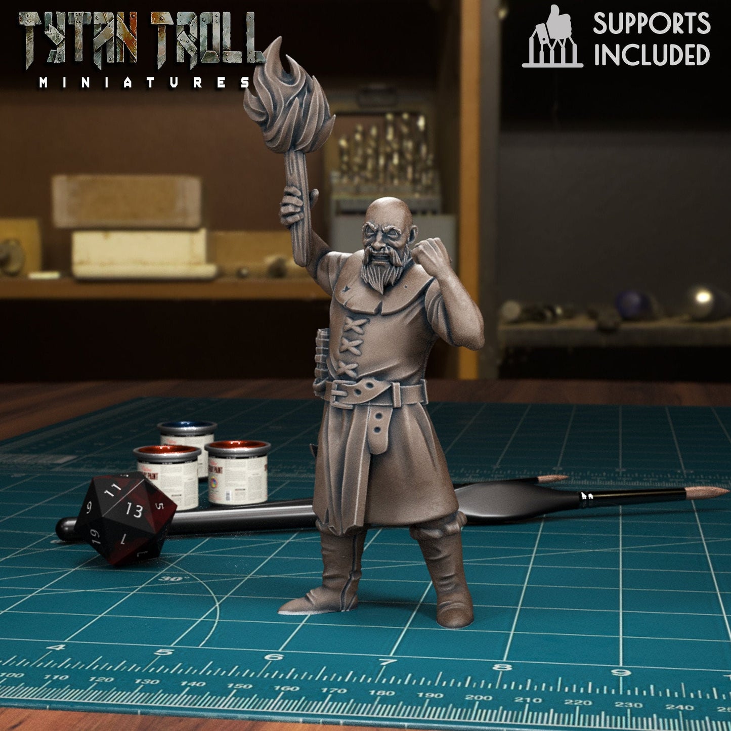 DnDCoS - Angry Mob Set of 16 Human NPCS miniature