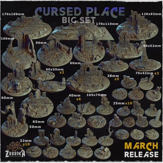 BASES - Cursed Place themed for wargames and tabletop thirteen sizes available by zabavka workshop