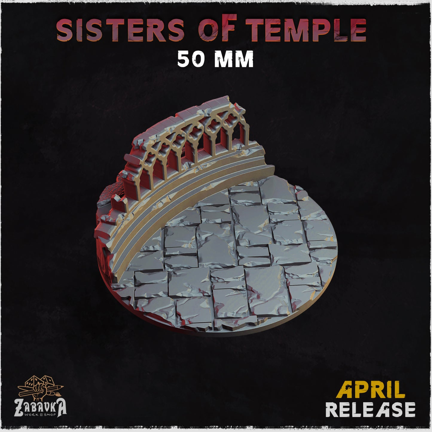 BASES - Sisters of Temple themed for wargames and tabletop thirteen sizes available by zabavka workshop