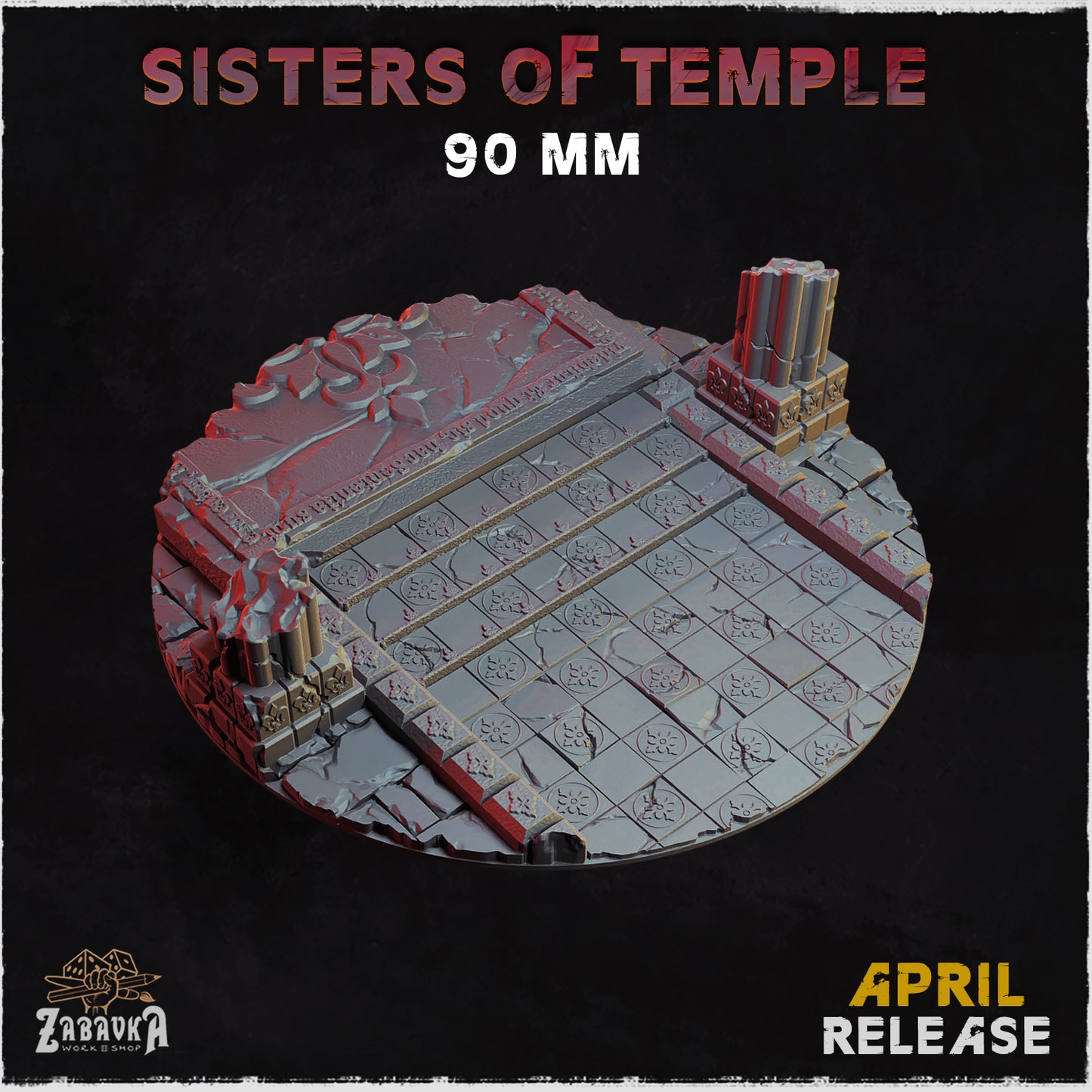 BASES - Sisters of Temple themed for wargames and tabletop thirteen sizes available by zabavka workshop