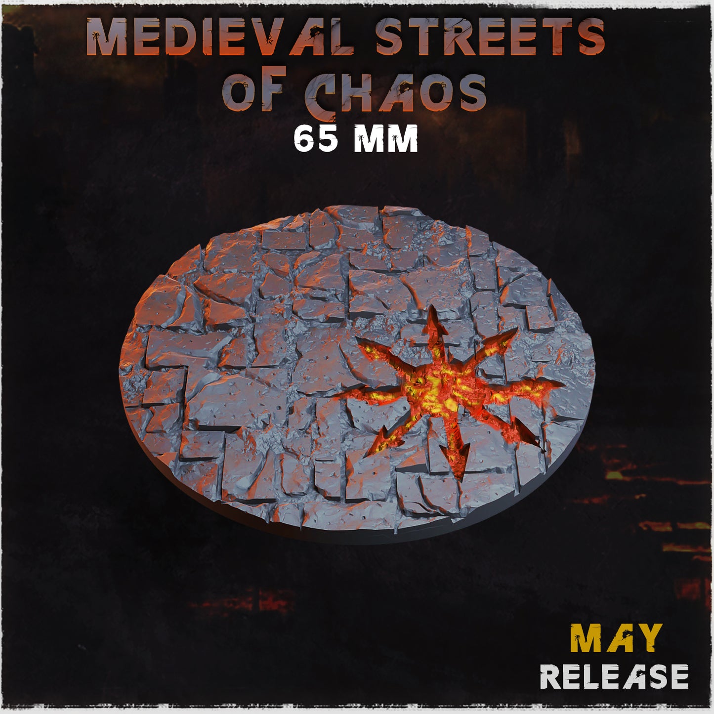 BASES - Medieval Streets of chaos themed for wargames and tabletop sixteen sizes available by zabavka workshop