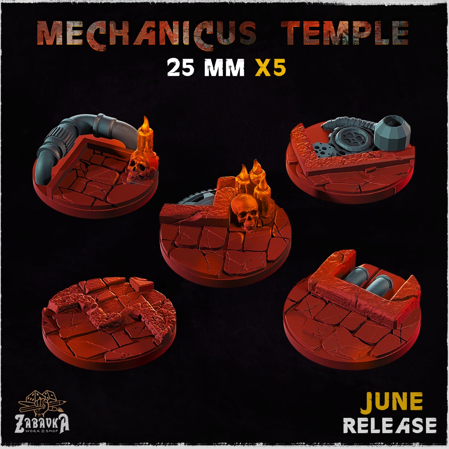 BASES - Mechanicus Temple - themed bases for wargames and tabletop