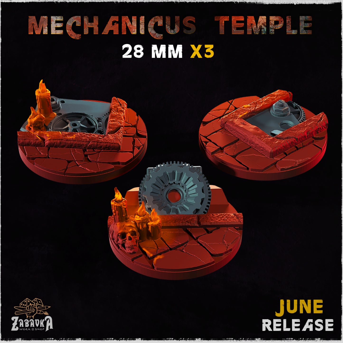 BASES - Mechanicus Temple - themed bases for wargames and tabletop