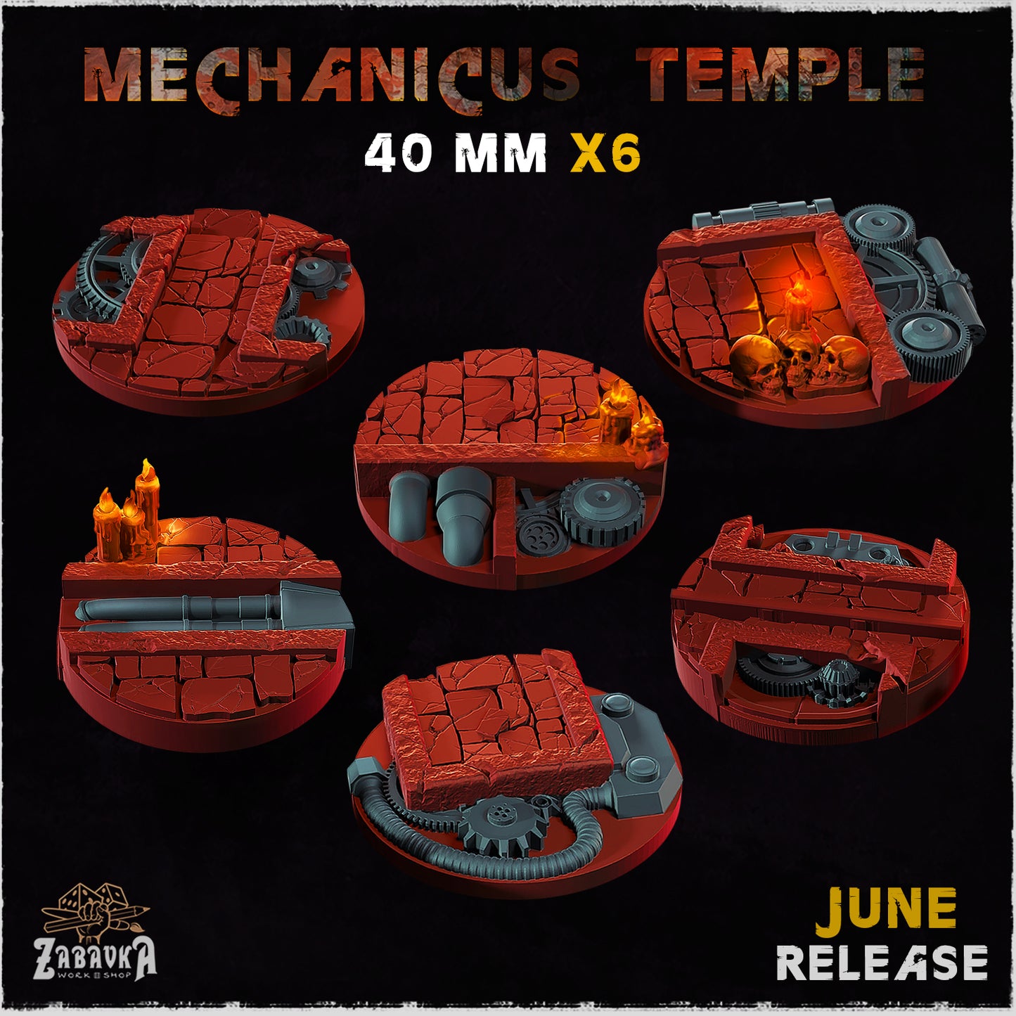 BASES - Mechanicus Temple - themed bases for wargames and tabletop