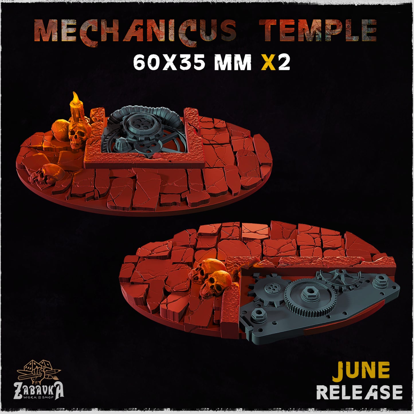 BASES - Mechanicus Temple - themed bases for wargames and tabletop