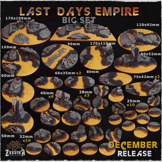 BASES - Last Days Empire - themed for wargames and tabletop thirteen sizes available by zabavka workshop