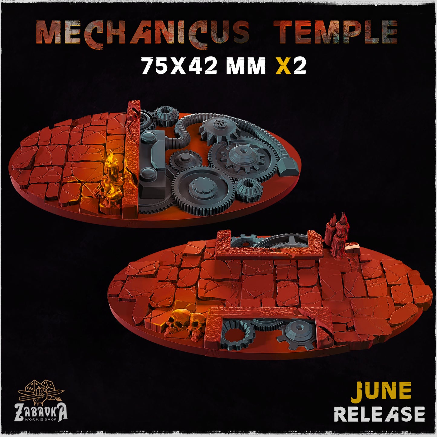 BASES - Mechanicus Temple - themed bases for wargames and tabletop