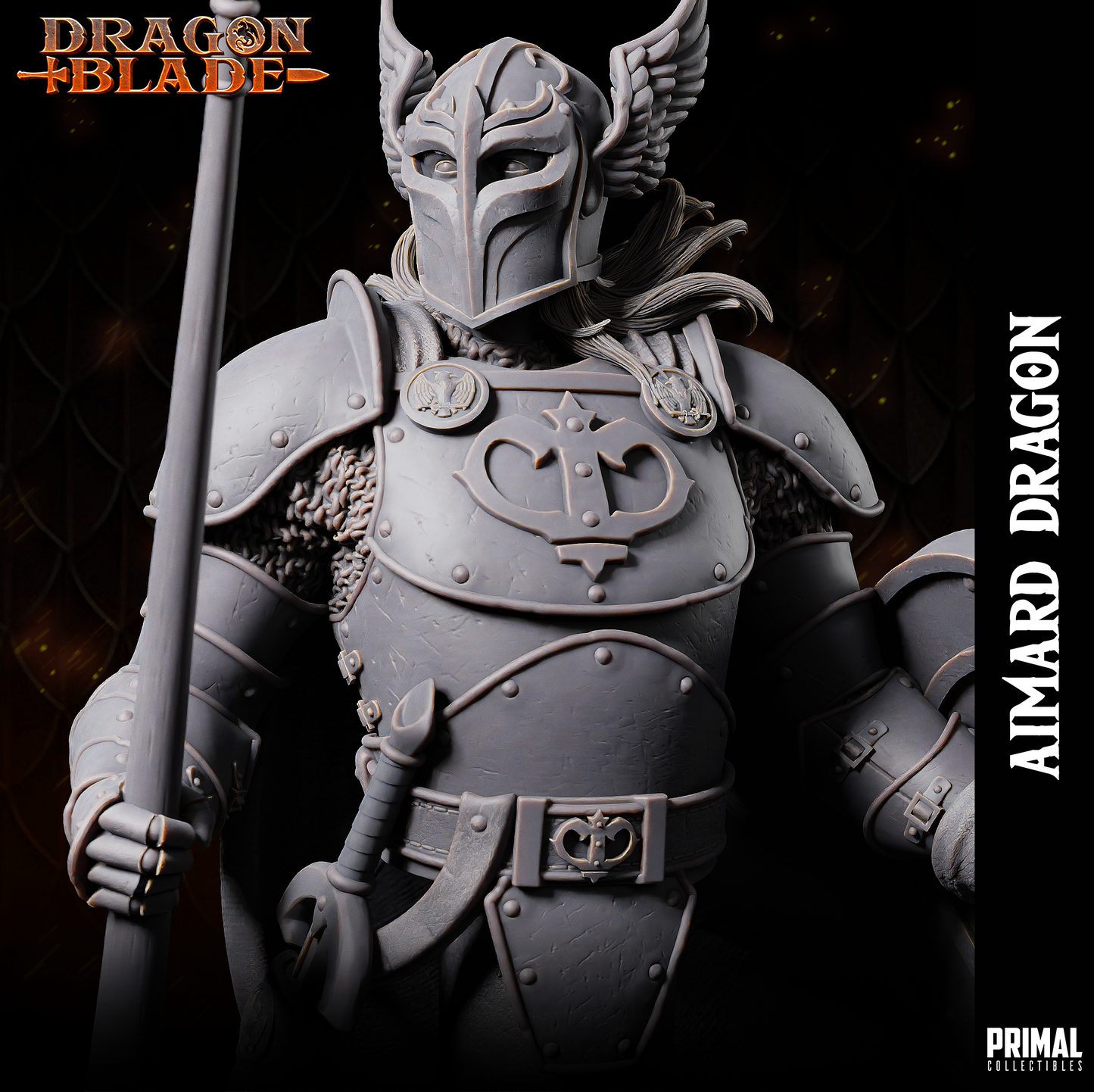 DNDDGL - Huma Dragonbane - Aimard Dragon -Male Fighter Dragonlance mini