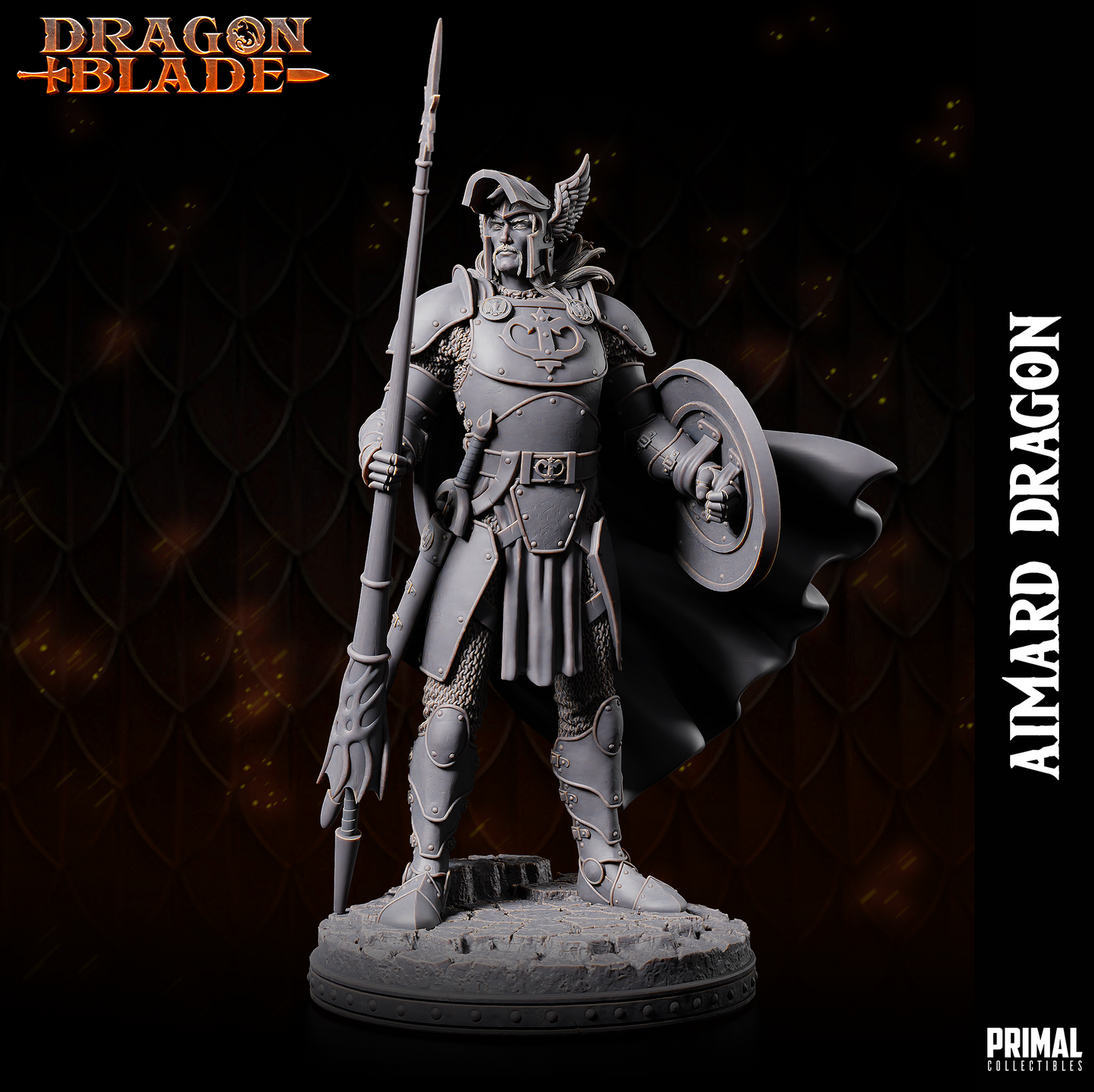 DNDDGL - Huma Dragonbane - Aimard Dragon -Male Fighter Dragonlance mini