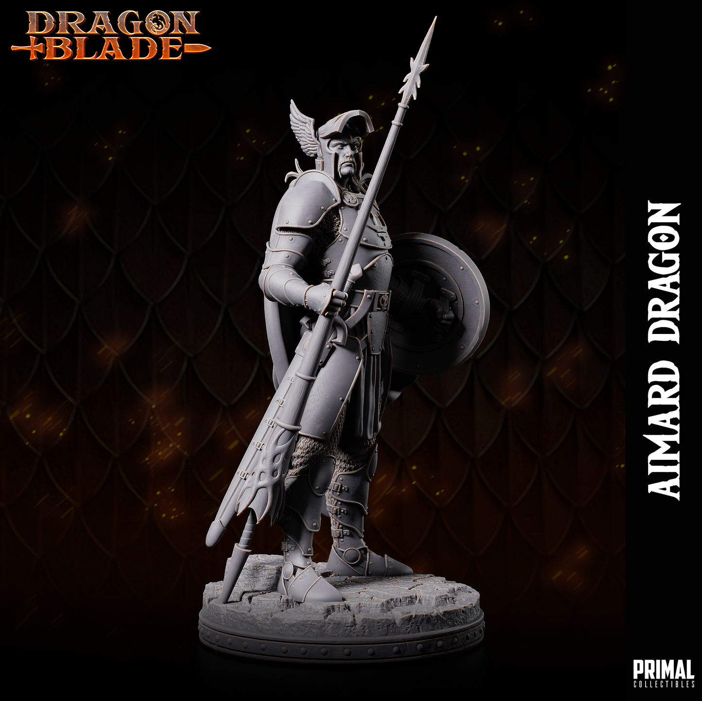 DNDDGL - Huma Dragonbane - Aimard Dragon -Male Fighter Dragonlance mini