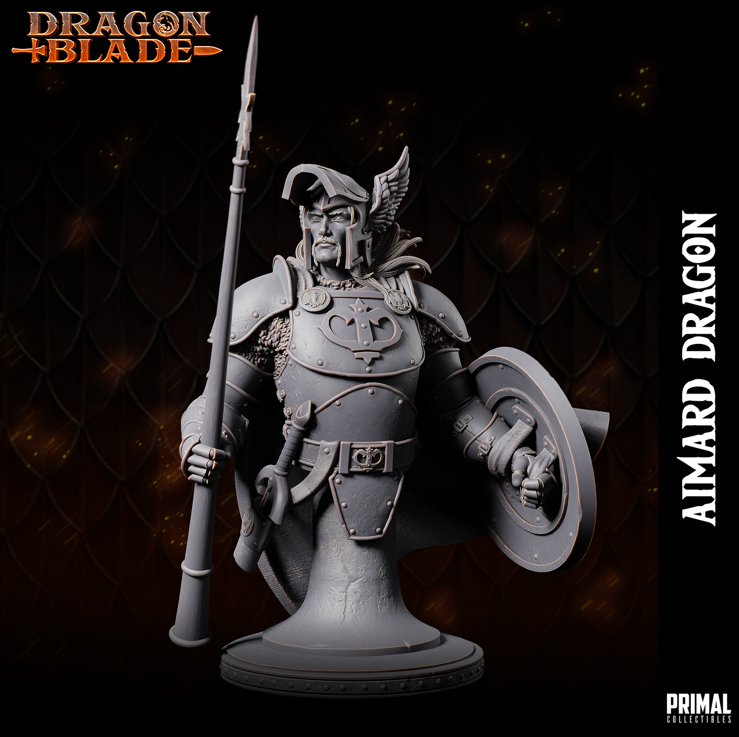 DNDDGL - Huma Dragonbane - Aimard Dragon -Male Fighter Dragonlance mini