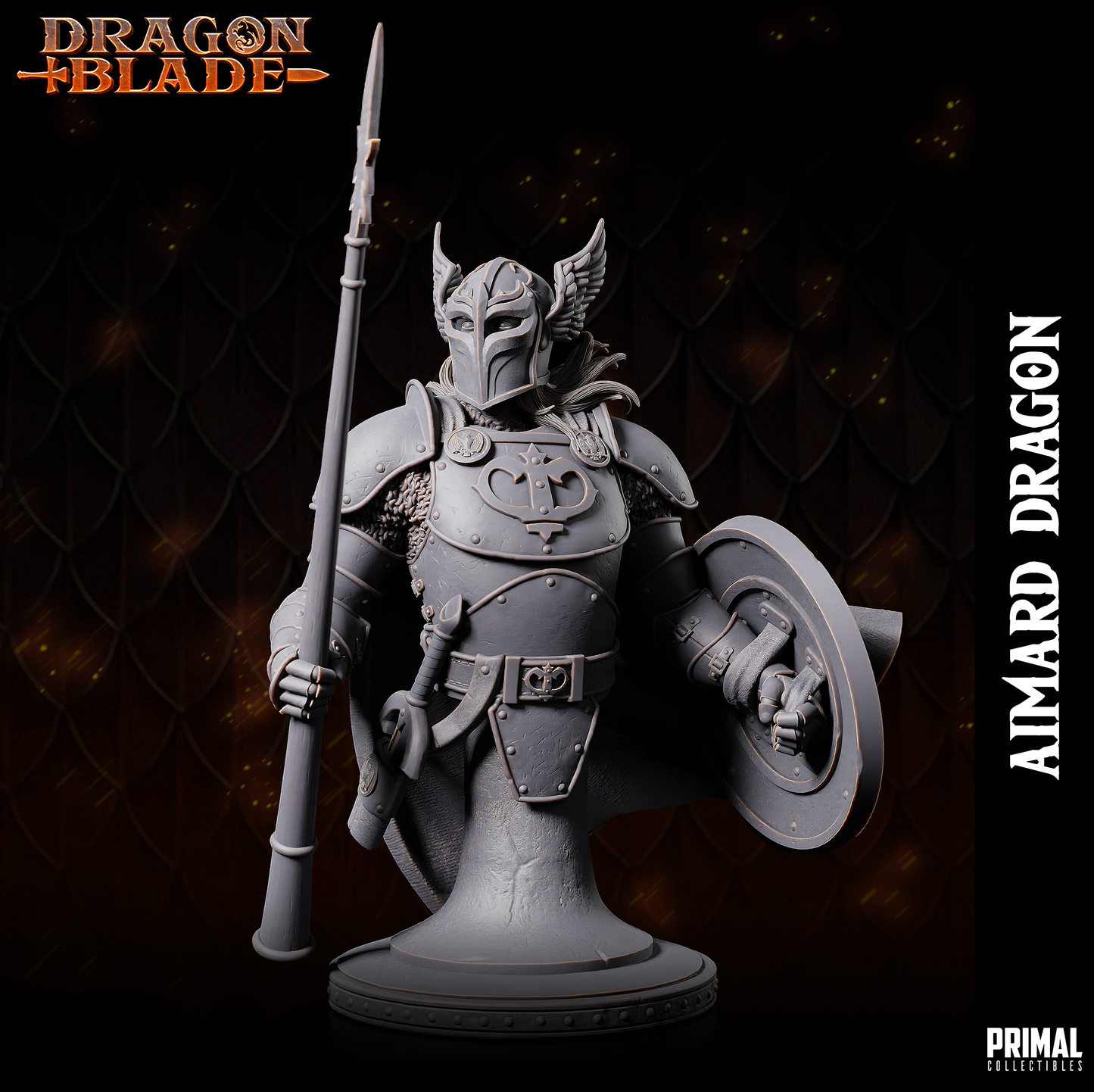 DNDDGL - Huma Dragonbane - Aimard Dragon -Male Fighter Dragonlance mini