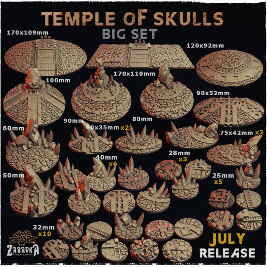 BASES - Temple of Skulls - themed bases for wargames and tabletop