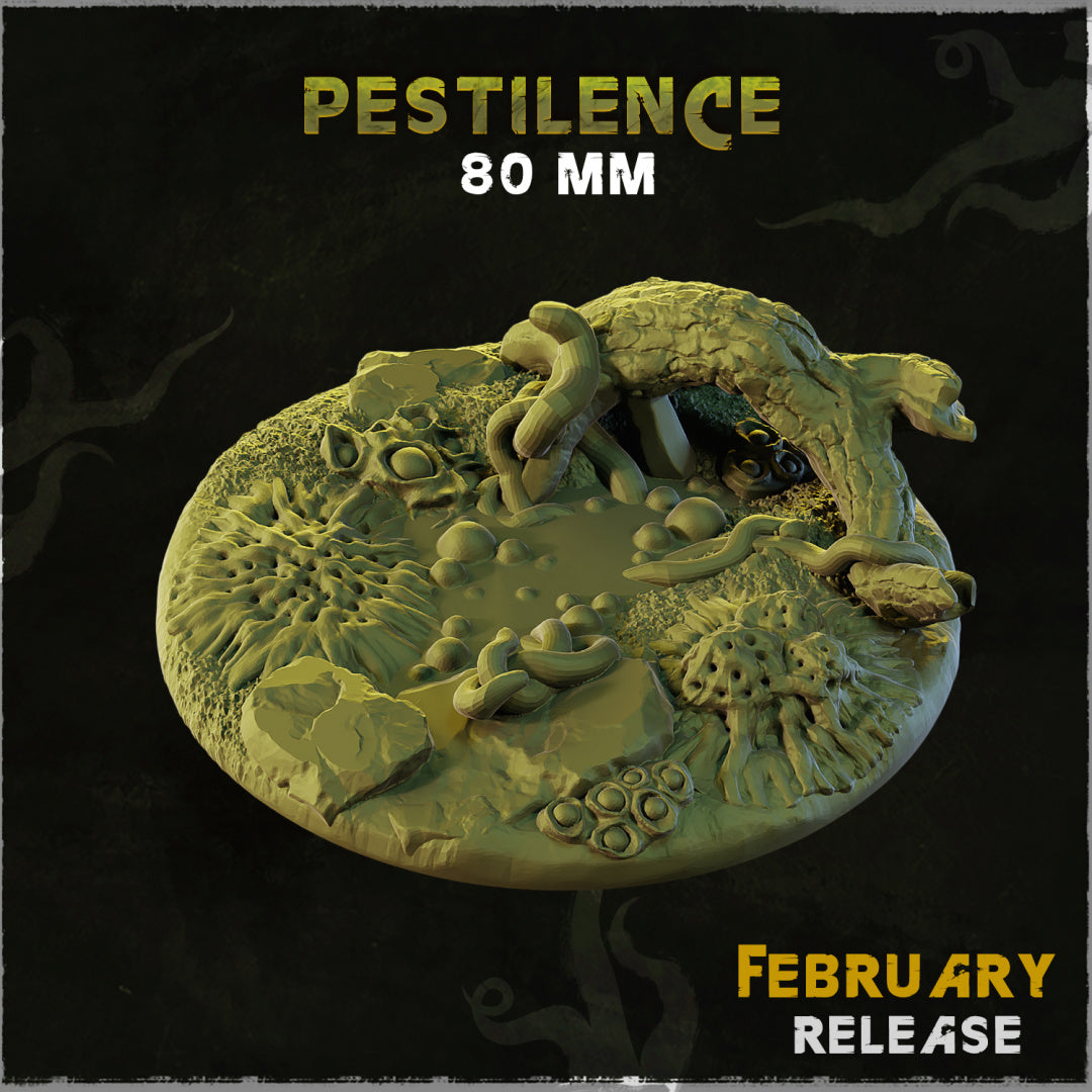 BASES - Pestilence themed bases and toppers for wargames and tabletop thirteen sizes available by zabavka workshop