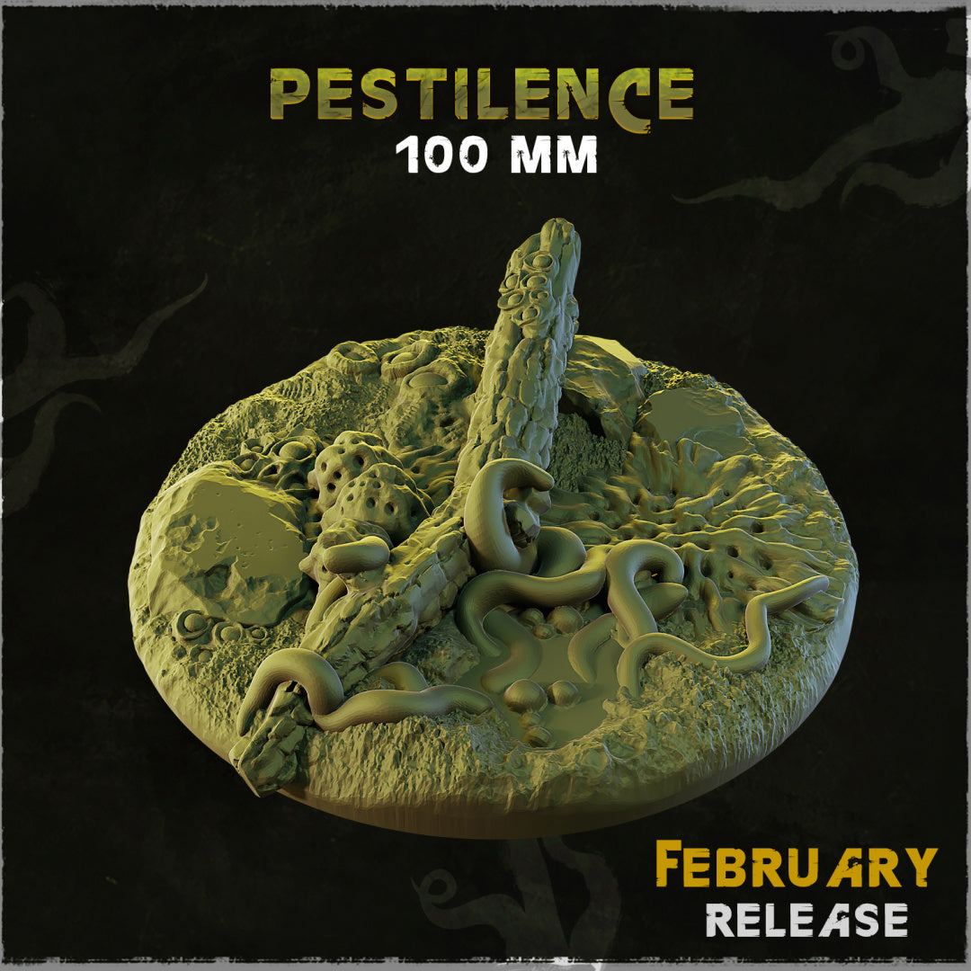 BASES - Pestilence themed bases and toppers for wargames and tabletop thirteen sizes available by zabavka workshop