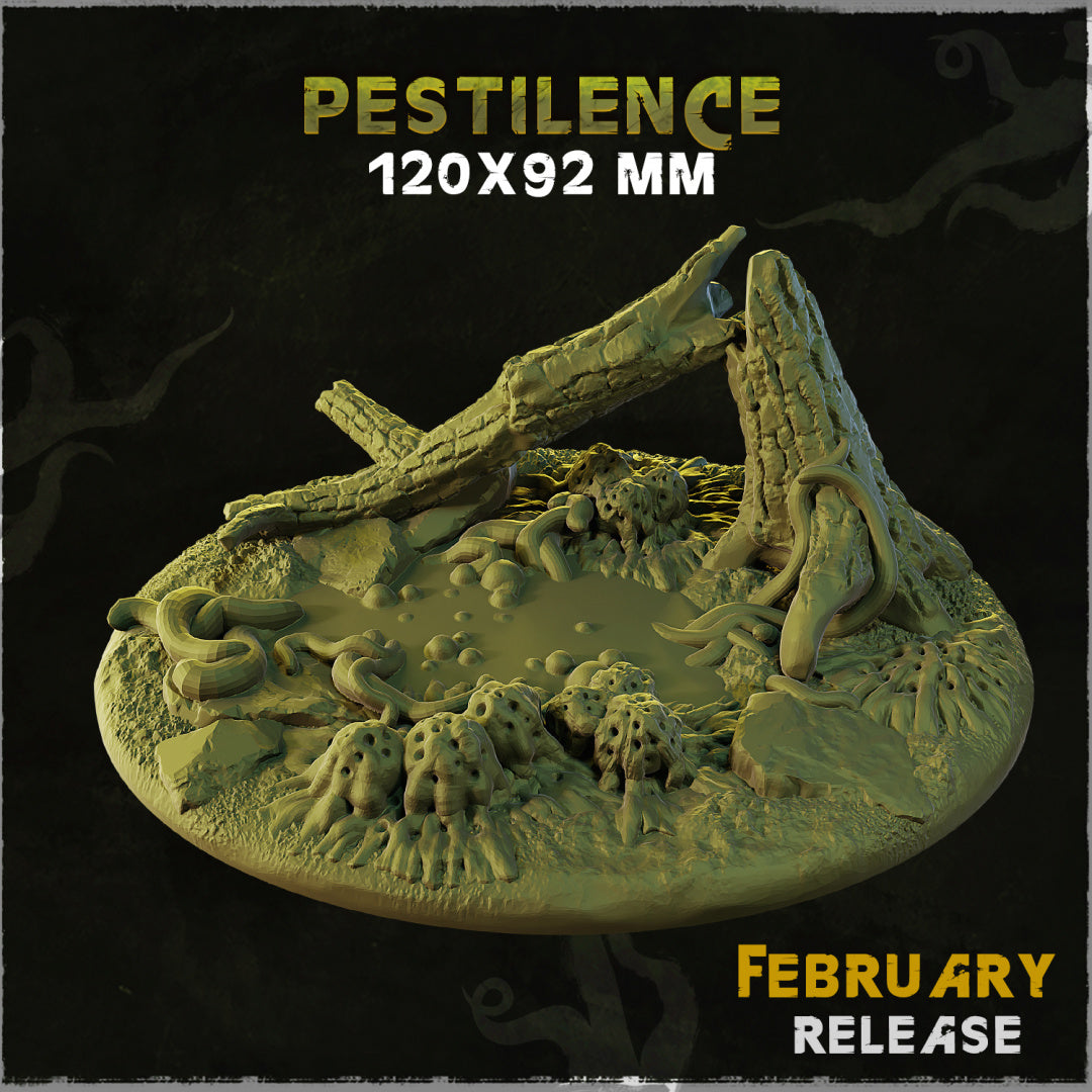 BASES - Pestilence themed bases and toppers for wargames and tabletop thirteen sizes available by zabavka workshop