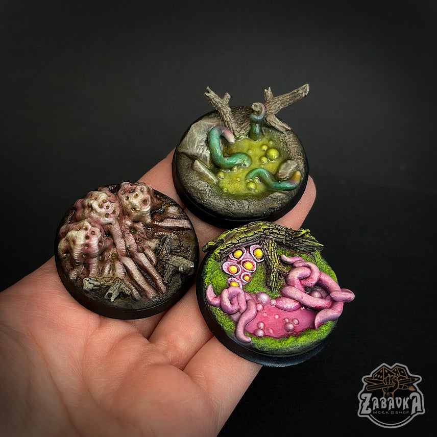 BASES - Pestilence themed bases and toppers for wargames and tabletop thirteen sizes available by zabavka workshop