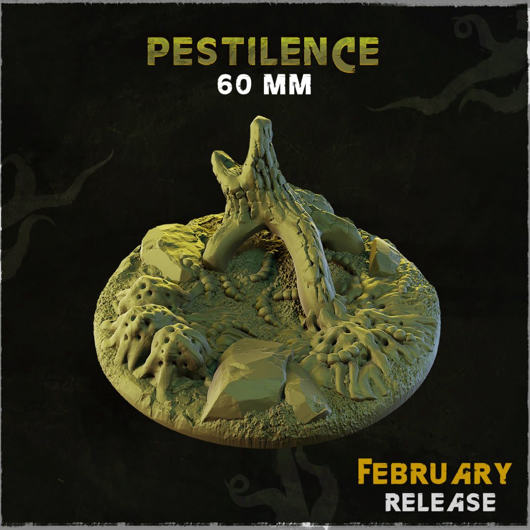 BASES - Pestilence themed bases and toppers for wargames and tabletop thirteen sizes available by zabavka workshop