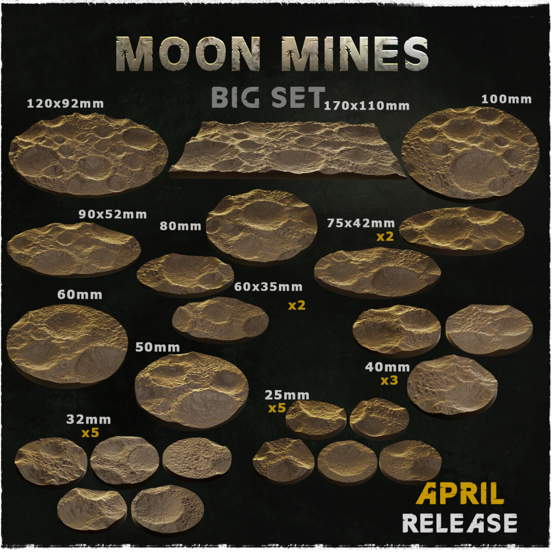 BASES - MOON MINES for wargames and tabletop