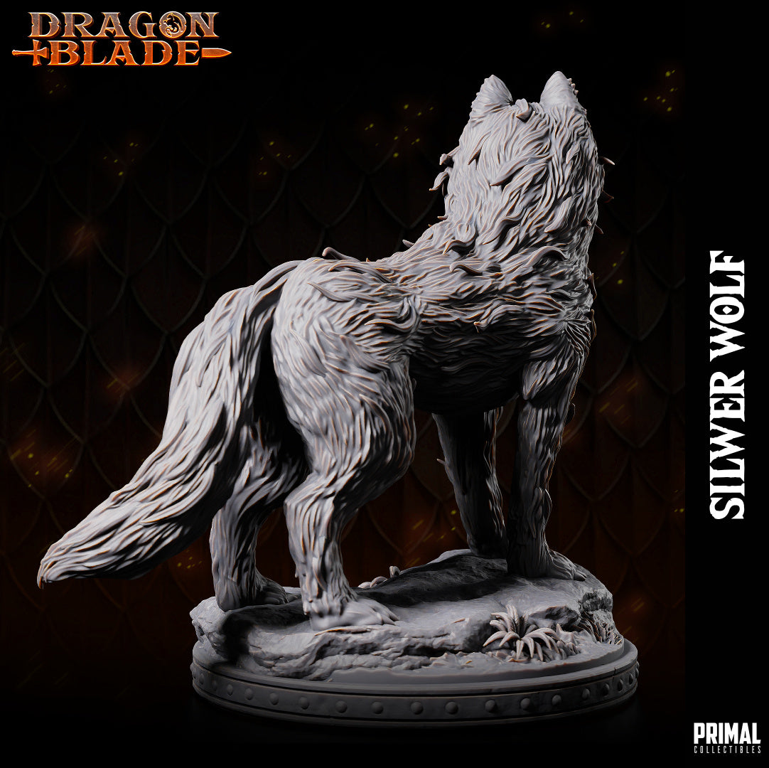 DNDDGL - Sildara Female Elf with Wolf Companion Silwer miniature