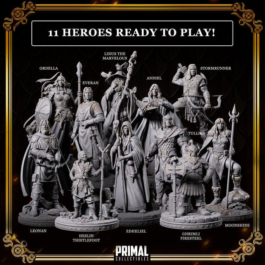 Embark on a journey through the realms of Krynn with this exclusive collection from PRIMAL Collectibles. The DRAGONBLADE series comes to life in this meticulously designed bundle, featuring 11 legendary heroes and the enigmatic Boss, Lord Soth.